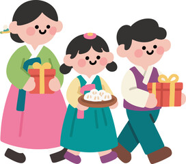 족추석 명절 선물_한복입은 가_추석 전통 한복