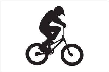 Obraz premium Black and White Mountain Biking Art – Outdoor Adventure Illustration