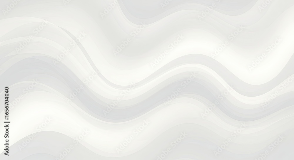 Wall mural elegant white waves: abstract background with subtle gray tones and smooth flowing lines