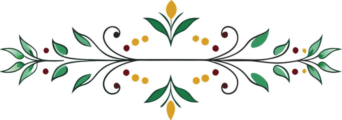 Decorative border featuring intricate leaves and berries in a natural design.