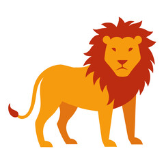 Majestic african lion head illustration a powerful symbol of wildlife and nature presented as a clean graphic icon on a white background