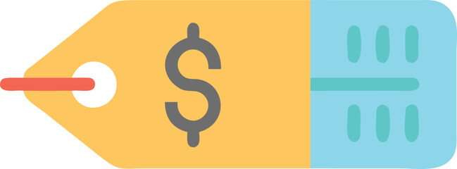 A price tag featuring a prominent dollar sign, indicating the cost of an item.