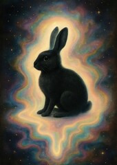 Mystical rabbit cosmic aura