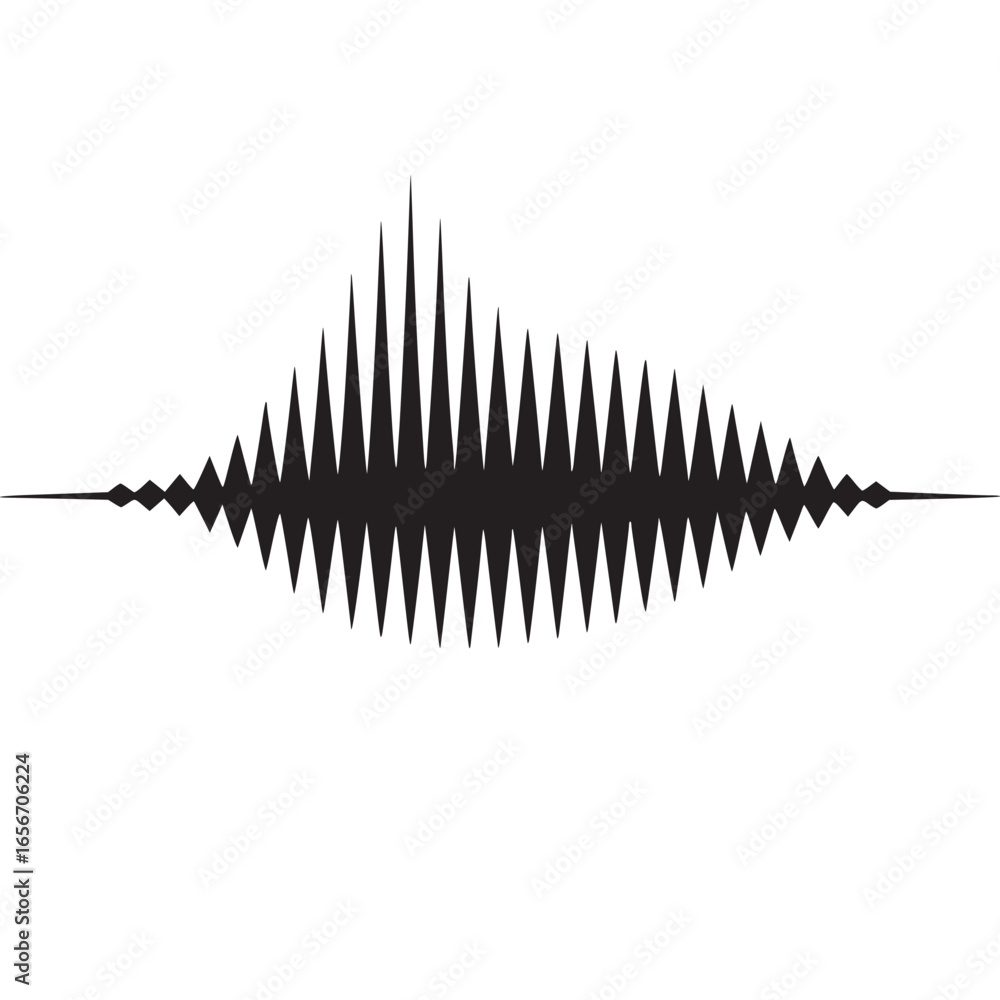 Poster vector art of music studio logo with sound wave for branding and identity design template
