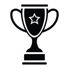 Black silhouette of a trophy cup with a star inside award winner 3