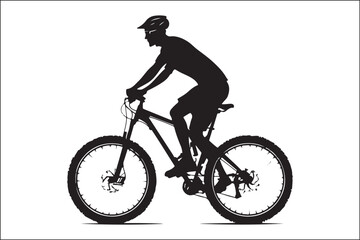 Fototapeta premium Black and White Mountain Biking Art – Outdoor Adventure Illustration