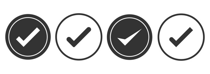 check box icon with correct, accept checkmark icons green tick box, check list circle frame - checkbox symbol sign. check mark box square frame.