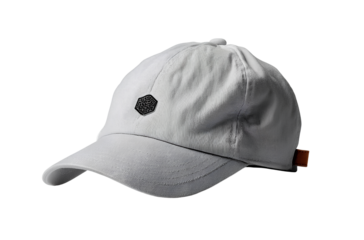 Three yellow flowers on a white background, in the style of a stock photoe. - Light gray plain solid-color dad hat mockup, front view, white background, flat lay  (3)