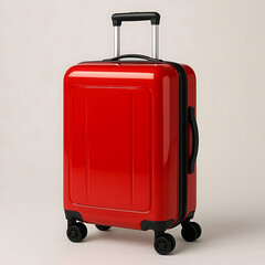 red suitcase isolated on white