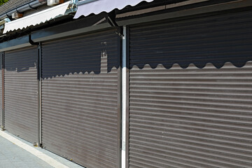 All the roller blinds are lowered