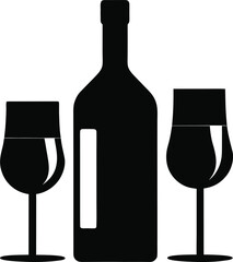 wine bottle and glass