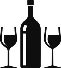 wine bottle and glass