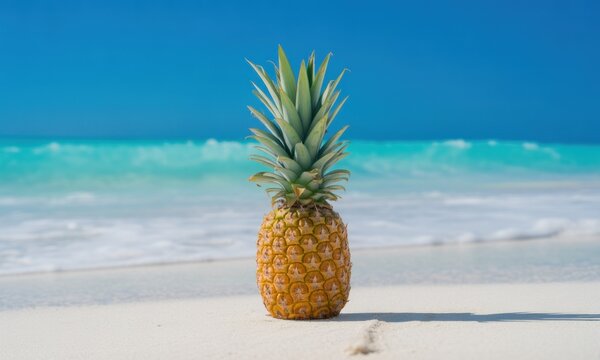 Pineapple on a tropical beach