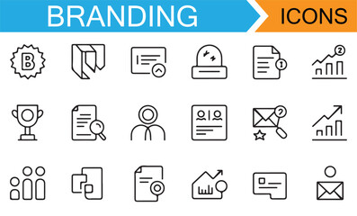 Editable Business and Marketing Icons for Brand Identity Projects