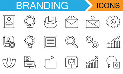 Editable Branding Icons Set for Digital and Corporate Design