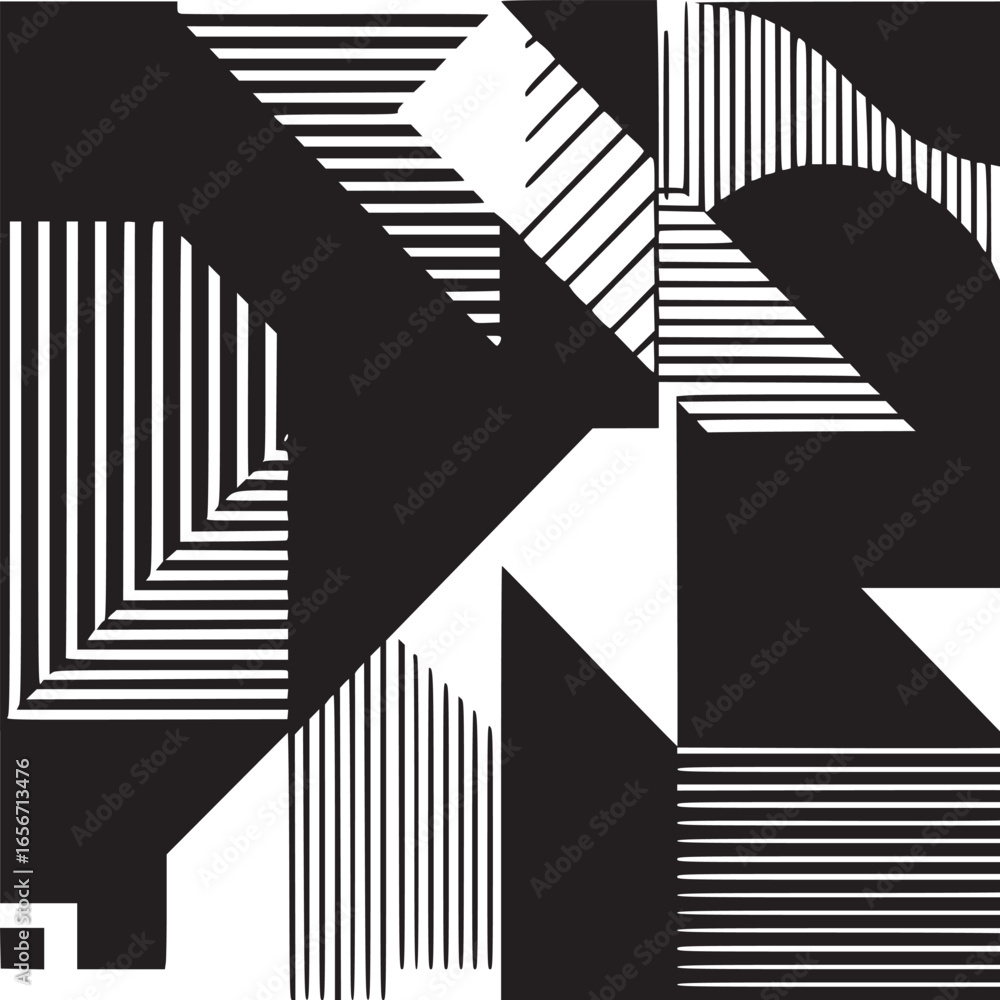 Poster vector art of colorful geometric composition with abstract shapes and lines for modern design projec