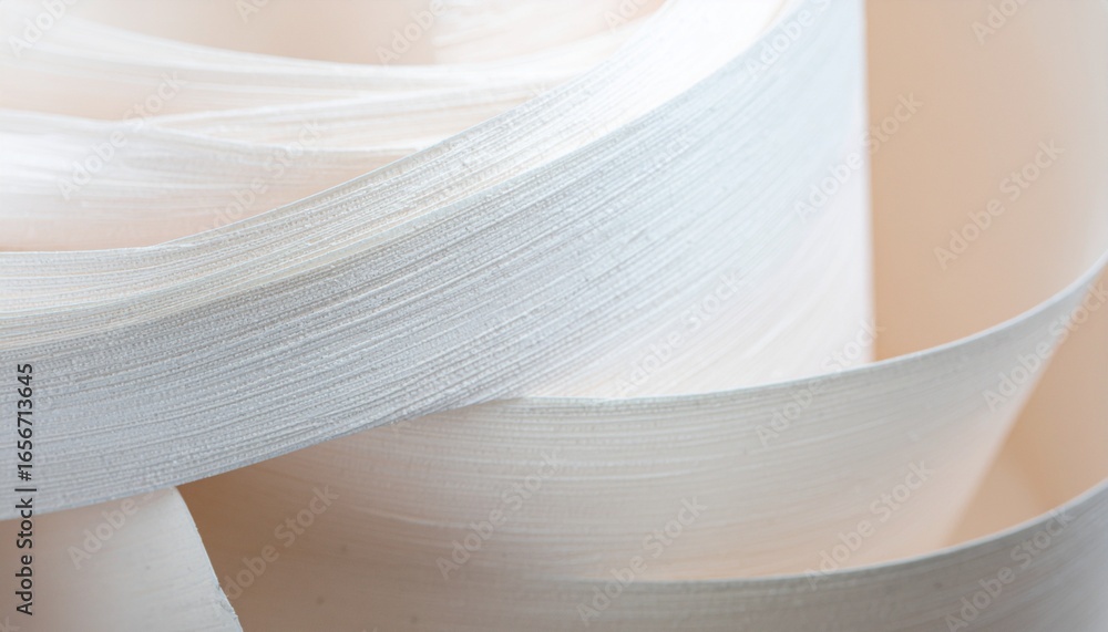 Aufkleber Abstract Close Up of Rolled Paper Showing Texture and Light Emphasizing Simplicity and Neutral Tones for a Clean and Minimalist Aesthetic
