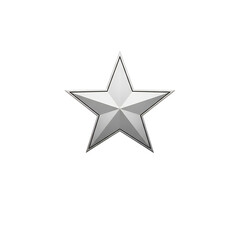 Silver Star Icon Isolated on Black Background for Business and Design Projects