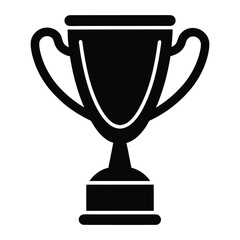 Black silhouette of a trophy cup with handles on a pedestal award winner 1