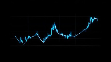 Naklejka premium A futuristic crypto chart clipart, fintech element, neon cyberpunk style, electric blue, isolated on white background.
