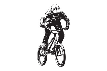 Obraz premium Mountain Biking Silhouette Pack | Extreme Cycling Vector Set