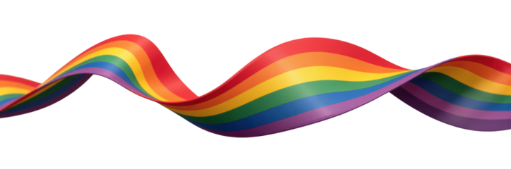 Vibrant rainbow ribbon flowing gracefully, symbolizing diversity and inclusivity, with bright colors blending harmoniously