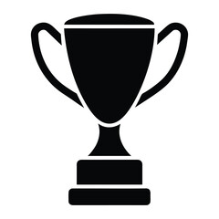 Black silhouette of a trophy cup with handles on a pedestal award winner