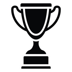 Black silhouette of a trophy cup with handles on a white background award winner 2