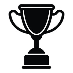 Black silhouette of a trophy cup with handles on a white background award winner 3