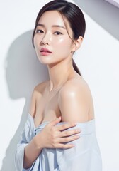 Portrait of a beautiful asian woman in soft light setting