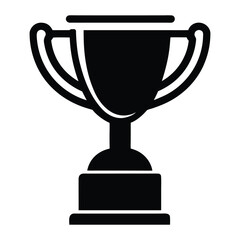 Black silhouette of a trophy cup with handles on a white background award winner 4