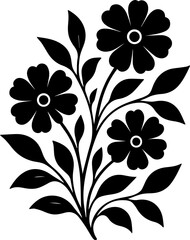 Black Silhouette Flower Bouquet Icon