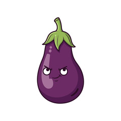 vector illustration of eggplant cartoon