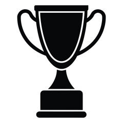 Black silhouette of a trophy cup with handles on a white background award winner