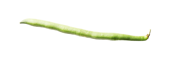 One green beans pod isolated on white