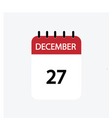 27 december calendar december calendar vector illustration