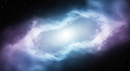 Fototapeta premium Ethereal Nebula: Cosmic Cloud with Starry Field and Luminous Center