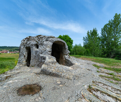 Rock hermitage of Saint Vincent in Cervera de Pisuerga, in the Palentina Mountains. Province of Palencia, Castile and Leon, Spain, Europe