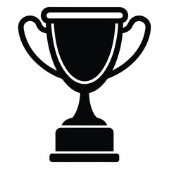 Black silhouette of a trophy cup with two handles on a white background award winner 2
