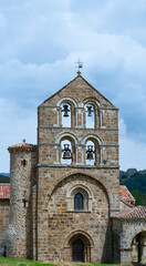 Collegiate Church of San Salvador de Cantamuda in the municipality of La Pernía in the Palencia Mountains. Province of Palencia, Castile and Leon, Spain. Europe