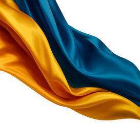 Close-Up of Flowing Ukrainian Flag with Silky Texture