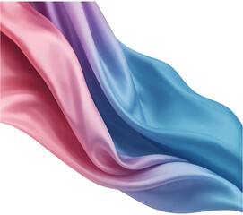 Silky Gradient Fabric with Flowing Pink, Purple, and Blue Waves
