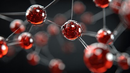 red spheres connected network