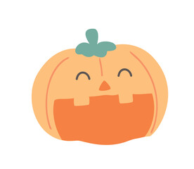 にっこりかぼちゃのハロウィン素材/Smiling Pumpkin Halloween Illustration