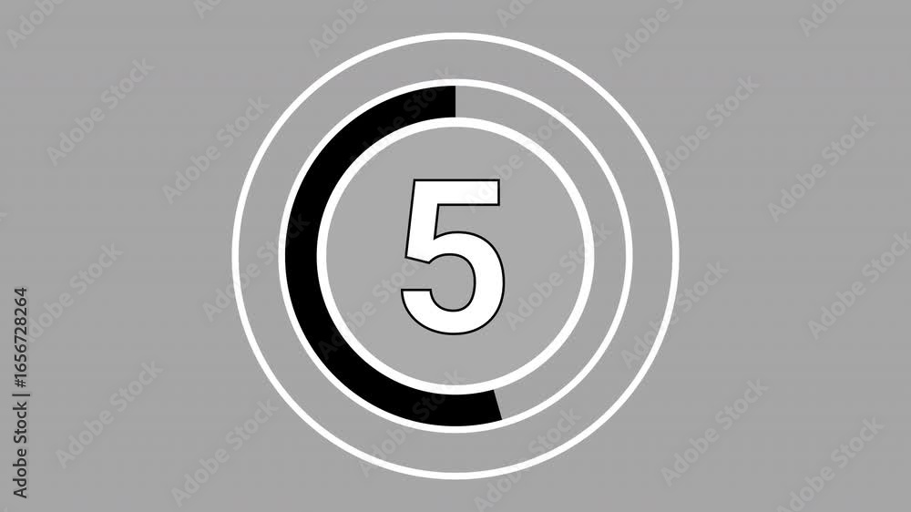 Poster old film countdown simple countdown white number animation template. countdown timer for 10 to 0 sec