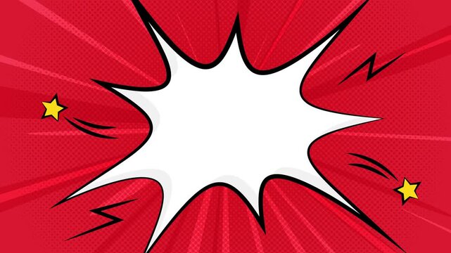 Red Pop up Bubble Retro Comic Style Background Video for Advertisement