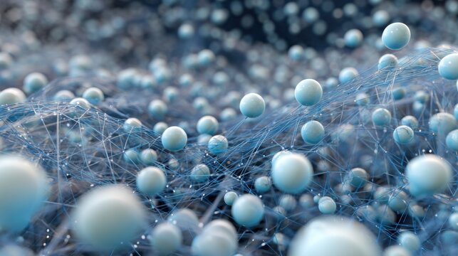blue spheres complex network abstract