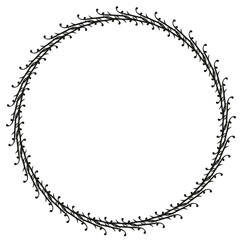 Black round vintage vector frame on a white background. svg