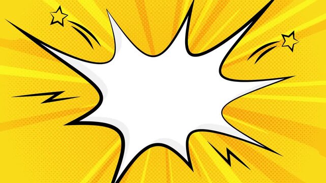 Yellow Pop up Bubble Retro Comic Style Background Video for Promotion