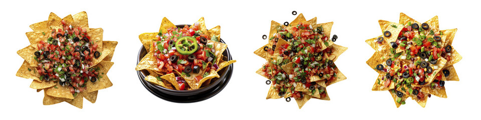 Delicious plate of loaded nachos with various toppings a flavorful presentation